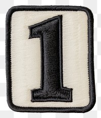 PNG Patch letter number 1 symbol text white background.