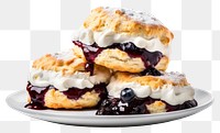 PNG Blueberry jam Scones dessert scone plate.