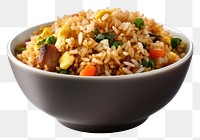 PNG Fried rice bowl food white background vegetable.