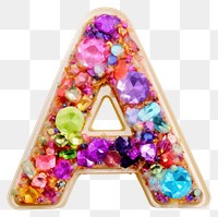 PNG Letter A gemstone jewelry glitter.