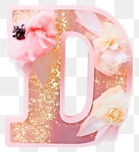 PNG Glitter letter D flower number plant.