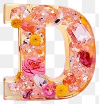 PNG Glitter letter D number text white background.