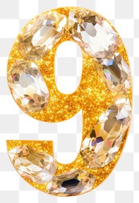 PNG Glitter letter number 9 jewelry shape white background.