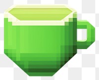 PNG Green tea cup pixel coffee drink mug.