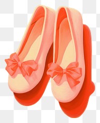 PNG Pink ballet shoes footwear red flip-flops.