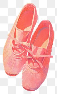 PNG Pink ballet shoes footwear red flip-flops.