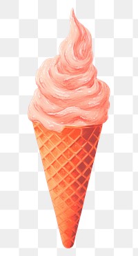 PNG Pink ice-cream dessert food cone.