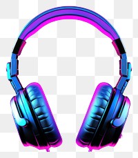 PNG Neon Headphones headphones headset purple.