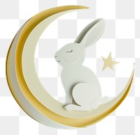 PNG Moon with rabbit mammal representation celebration.