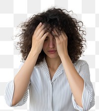 PNG Woman doing facepalm anxiety worried pain.