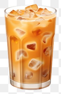 PNG Iced Thai milk tea drink juice cup.