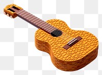 PNG 3D pixel art guiter guitar white background string.
