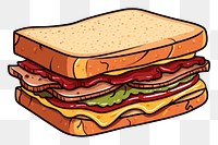 PNG Bacon sandwich bread lunch food.
