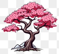 PNG Cherry blossom tree cartoon plant springtime.