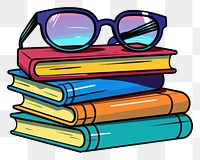 PNG Glasses on books sunglasses cartoon white background.