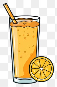 PNG Orange juice cartoon drink glass.