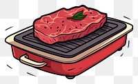 PNG Steak on stove cartoon cooking meat.