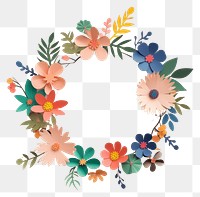 PNG Flower circle border art pattern craft.