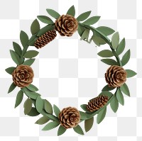 PNG Pine wreath with pine cone jewelry circle plant.