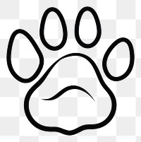 PNG Dog paw sketch line monochrome.