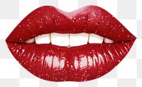 PNG Red lip icon lipstick white background cosmetics.