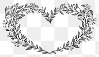 PNG Heart border sketch pattern drawing.