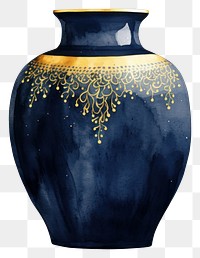 Indigo vase porcelain pottery urn.