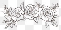 PNG Rose frame sketch pattern drawing.