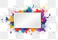 PNG Pop colorful painting frame white background.