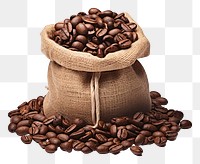 PNG Photo of coffee beans bag white background container freshness.