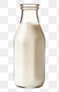 PNG Photo of milk bottle dairy drink white background.
