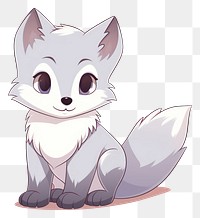 Arctic fox cartoon style drawing animal mammal.