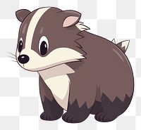 Badger cartoon style animal wildlife drawing.