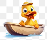 PNG Duck character boat concept cartoon bathtub fun.