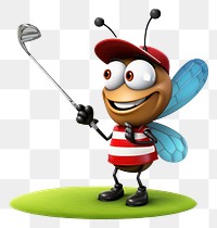 PNG Cartoon mascot insect golf.