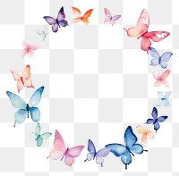 PNG  Butterflys cercle border petal white background accessories.