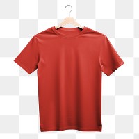 PNG Hanging dull red t-shirt, transparent background