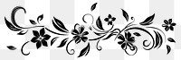 PNG Divider graphic of floral graphics pattern white.