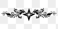 PNG Divider graphic of star white black line.