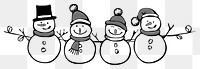 PNG Divider doodle of snowman winter white face.