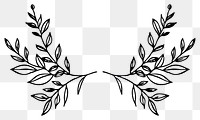 PNG Divider doodle of wreath pattern drawing sketch