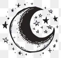 PNG Divider doodle of moon astronomy night calligraphy