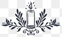 PNG Divider doodle of candle pattern line illuminated.