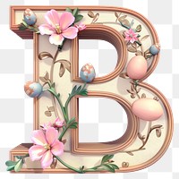 PNG Easter letter B text chandelier pattern.