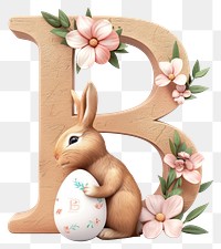 PNG Easter letter B mammal easter rabbit.