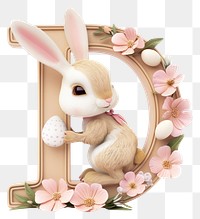 PNG Easter letter D mammal easter rabbit.