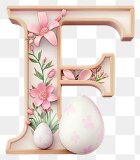 PNG Easter letter F egg easter text.