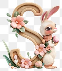 PNG Easter letter S figurine easter white background.