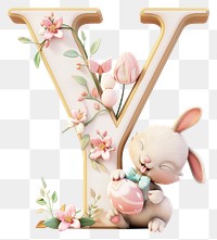 PNG Easter letter Y toy white background representation.