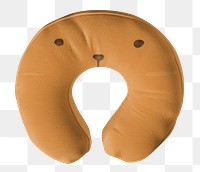 PNG brown travel pillow, transparent background
